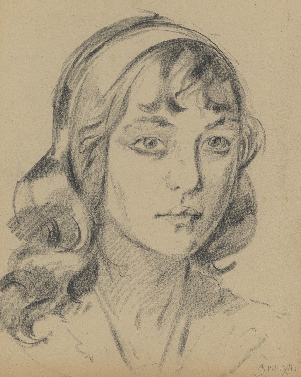 Potrettekening van Angèle Hendrickx 1912