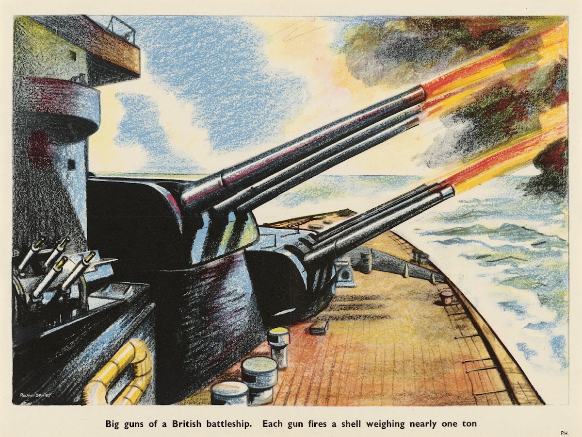 Big Guns of a British Battleship