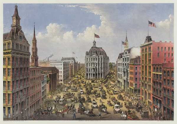 Broadway New York From the western union telegraph building looking north 1875