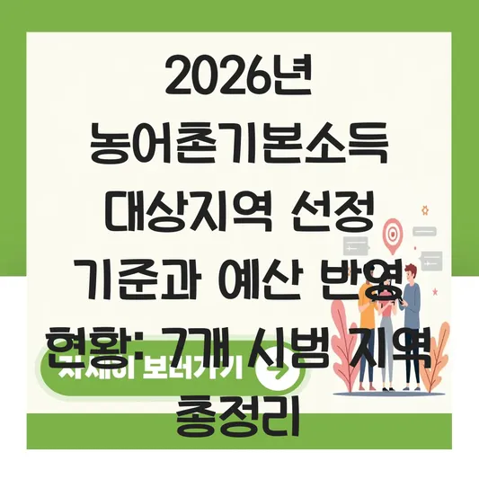 농어촌기본소득 대상지역 선정 기준과 2026년 예산 반영 현황 대표 이미지