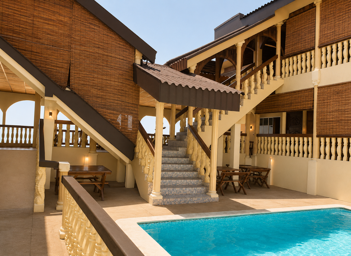 Pool courtyard renovation concept