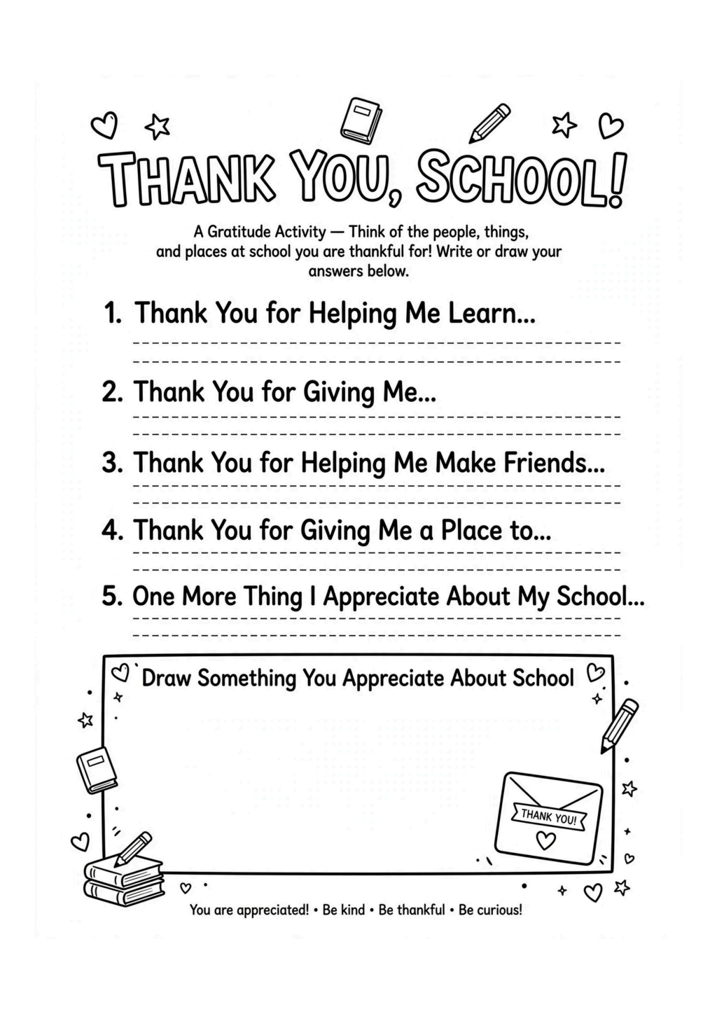 Thank You, School! Worksheet