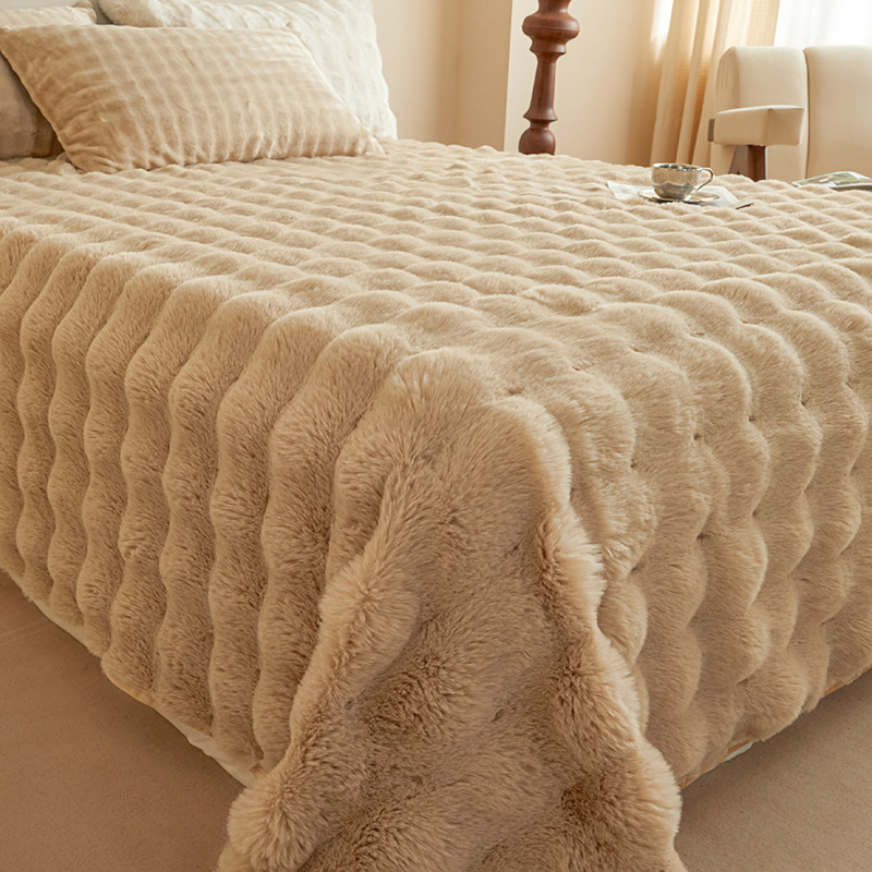 Fluffy milk fiber fleece sheet, extra warm