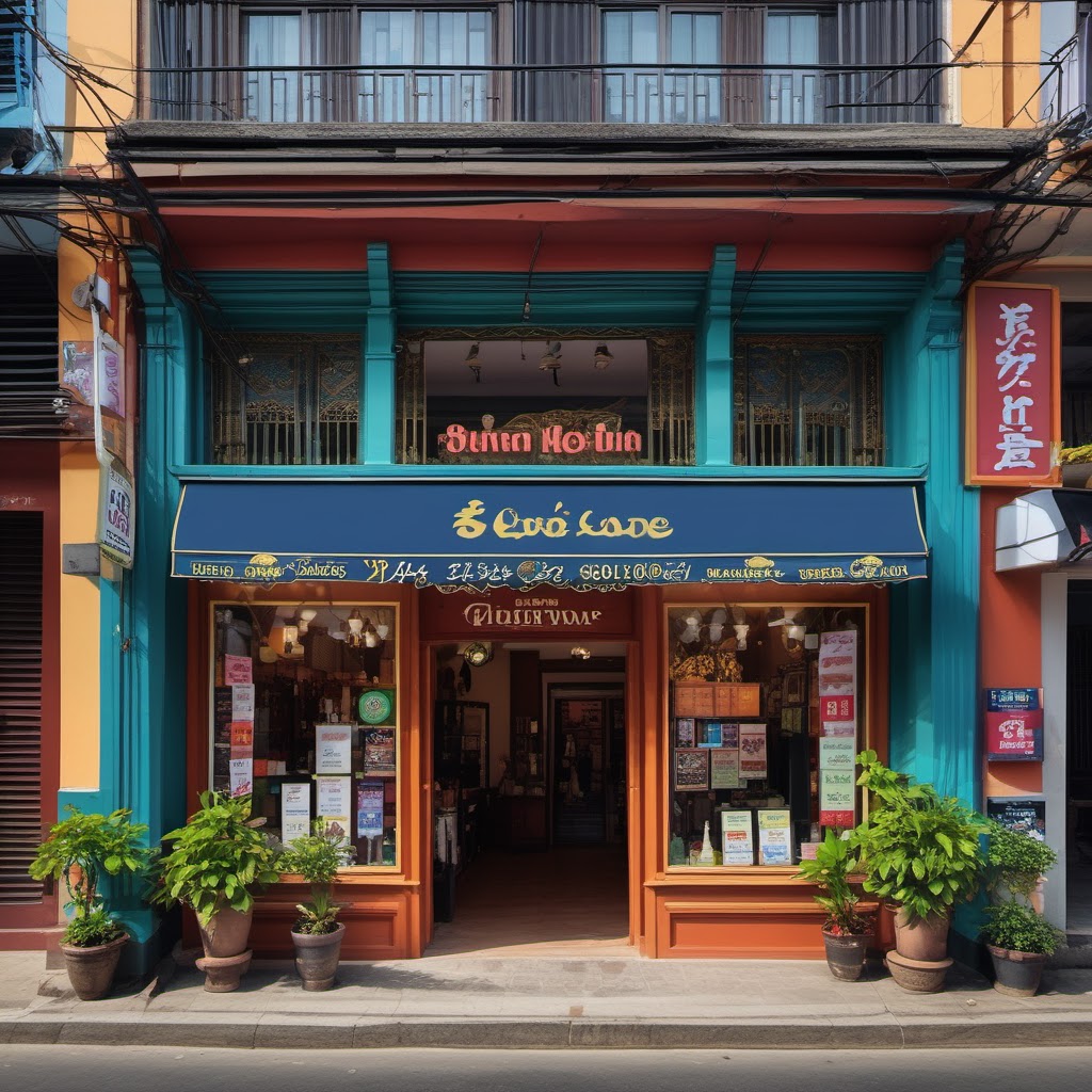 Hình minh họa: Khung cảnh cửa hàng và quy trình kinh doanh