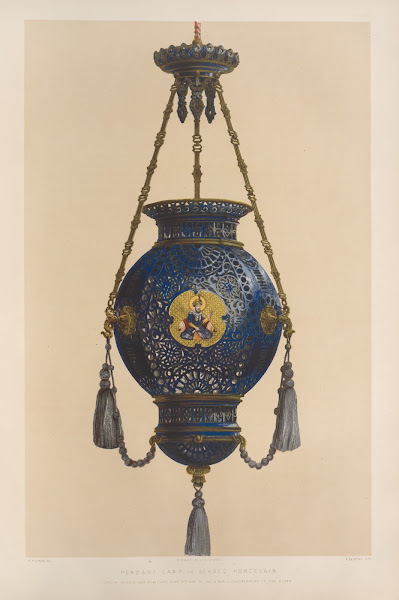 Pendant lamp in Sevres porcelain 1851   1853