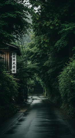 Moody Japanese Forest Street