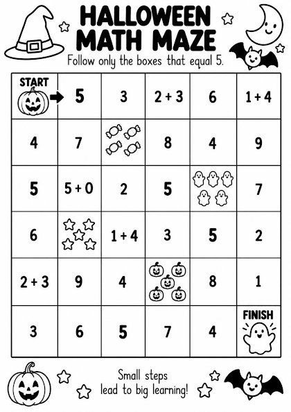Halloween Math Maze