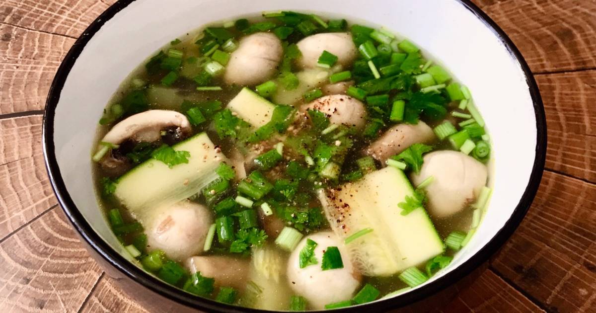 Canh Bí Ngòi Nấm Mỡ Nước Xương Gà