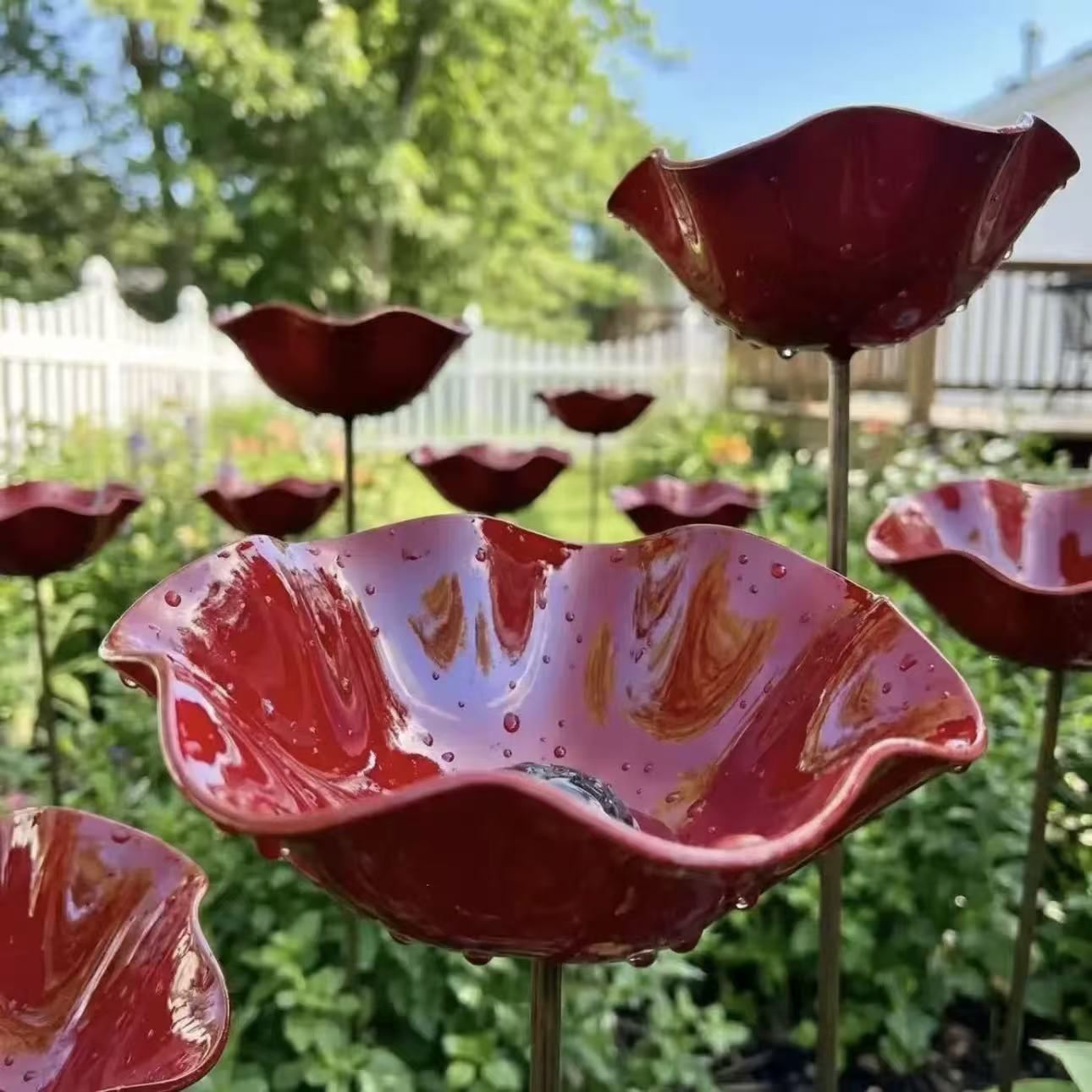 Handcrafted Metal Flower Feeder