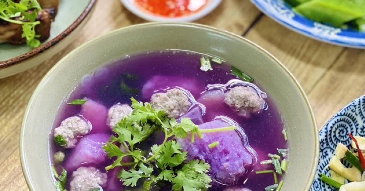 Canh Khoai Tím Thịt Viên