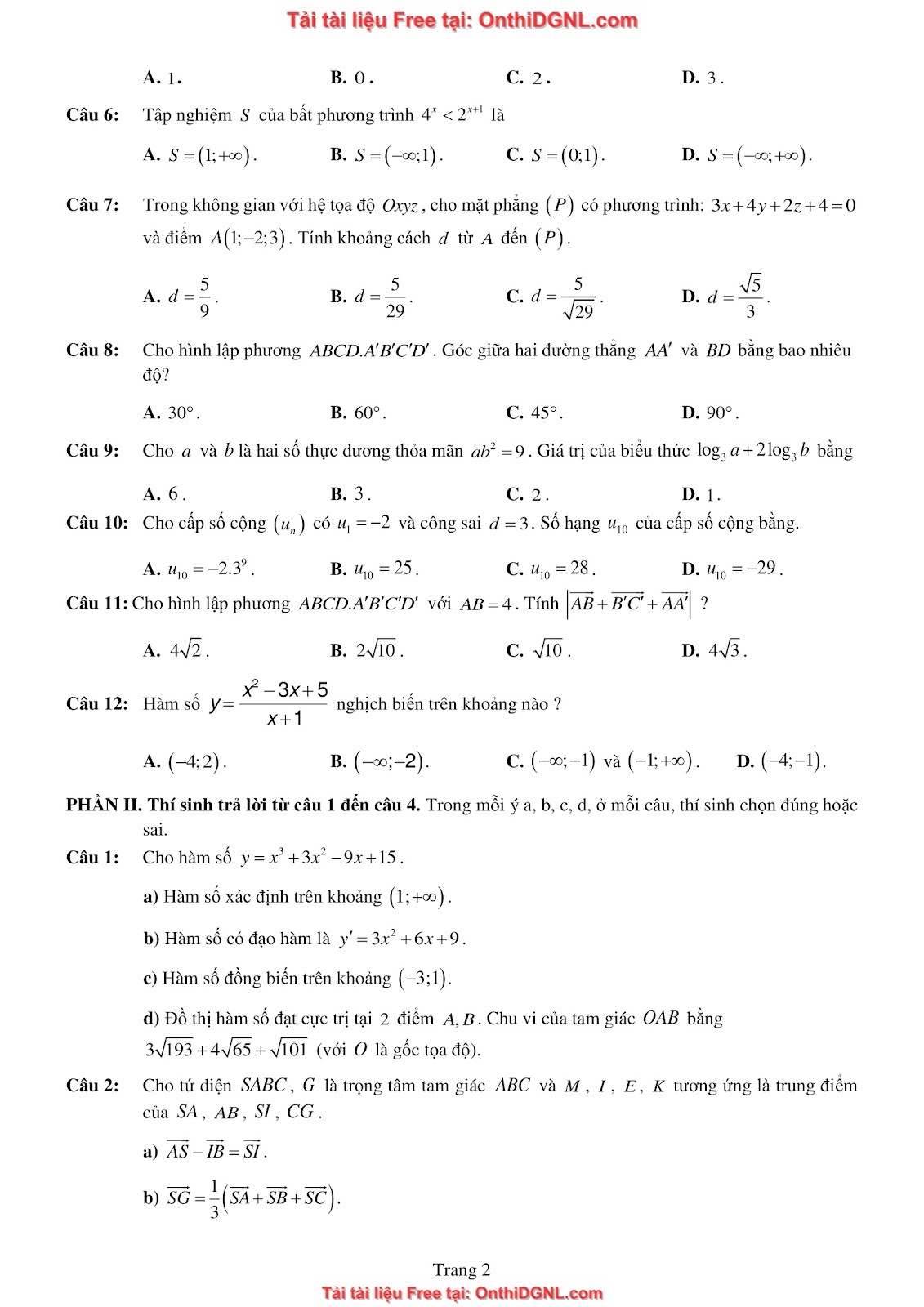32 đề phát triển minh họa môn toán - có đáp án