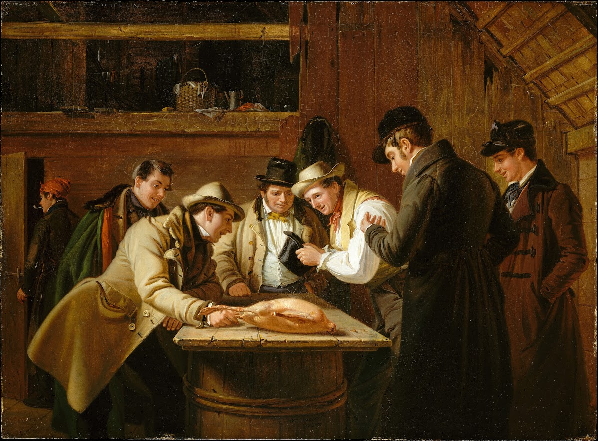The Raffle Raffling for the Goose 1837
