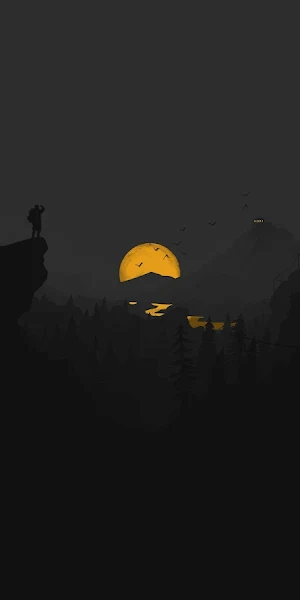 Firewatch, Dark, Night, Minimalism, Landscape 5K Wallpaper Background