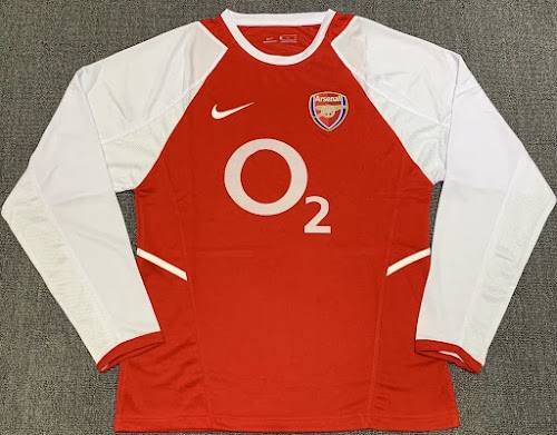 Retro 2002-03 Arsenal Local Manga Larga