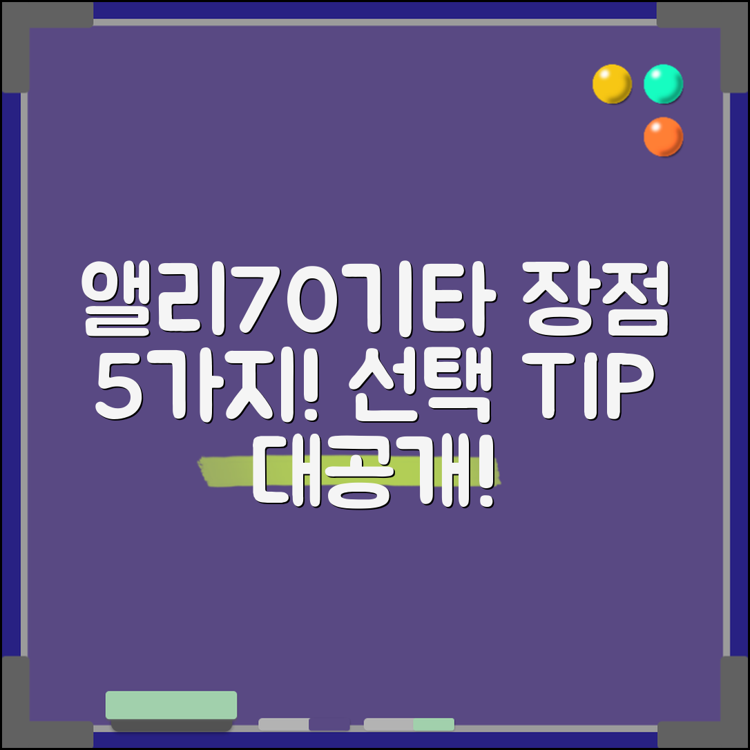 앨리70기타 장점 5가지와 선택 팁
