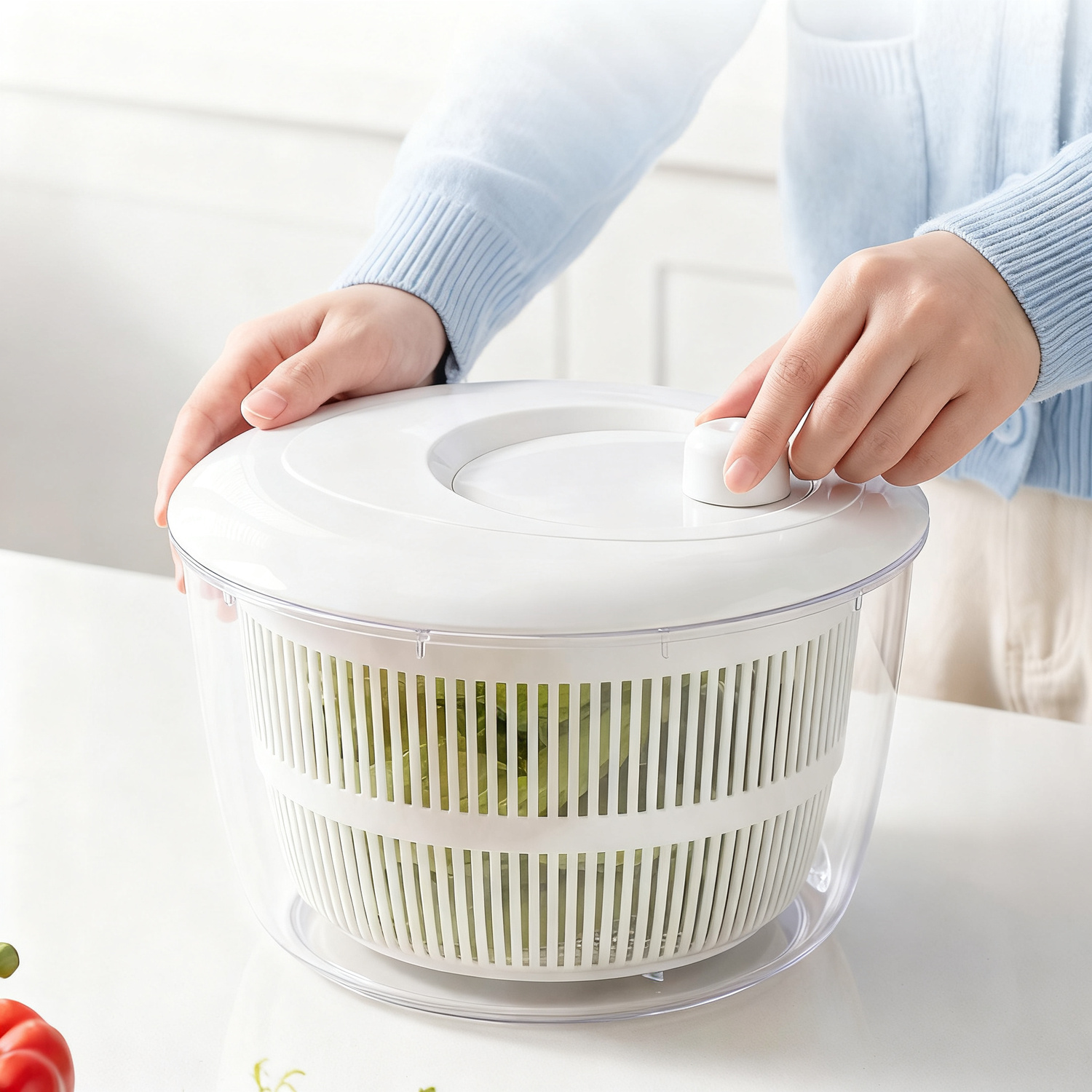 Gemüse-Trockenschleuder für Salat und Obst