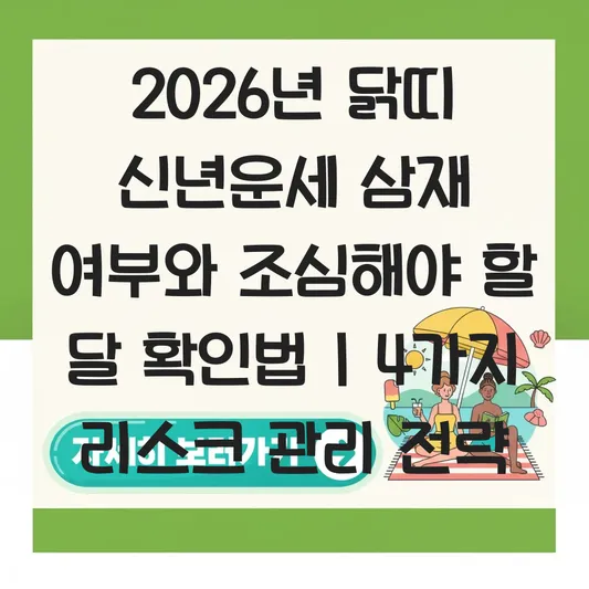 2026년 닭띠 신년운세 삼재 여부와 조심해야 할 달 확인법 대표 이미지