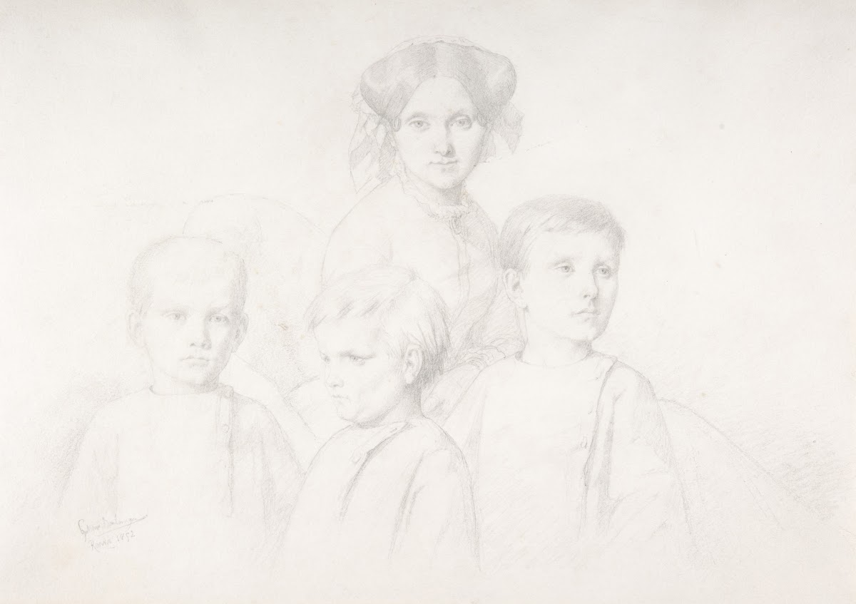 Portrait of Woman and Three Children 1852