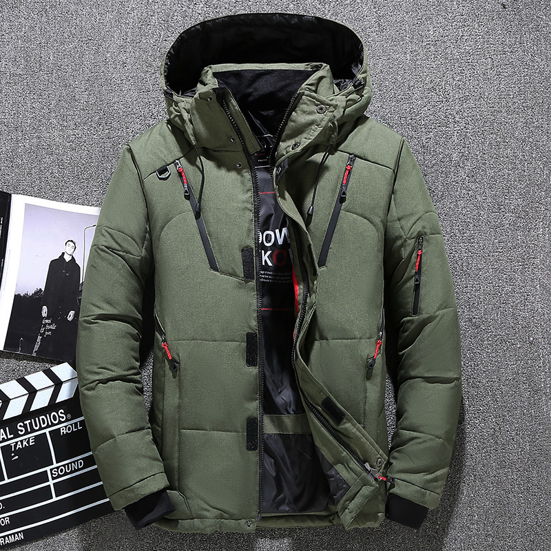 Warm men's down jacket, tailored