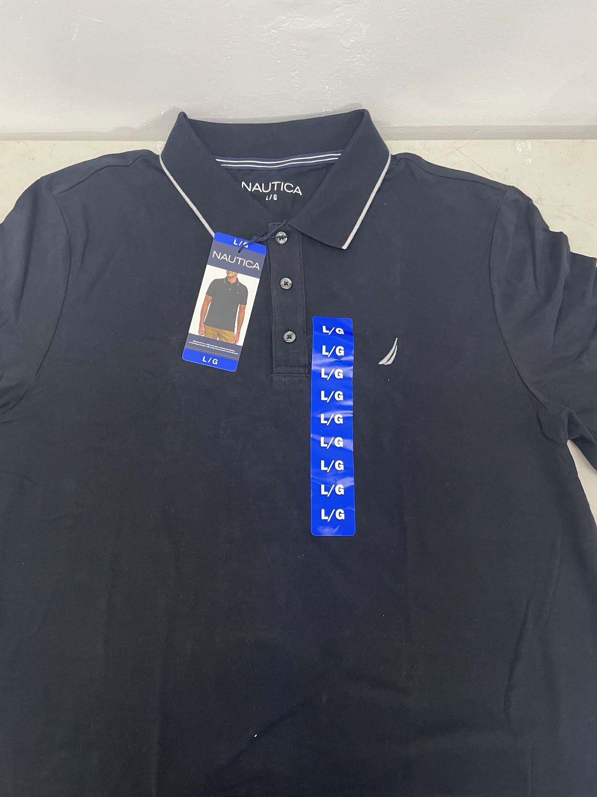 Nautica Polo Shirt Black L #2167
