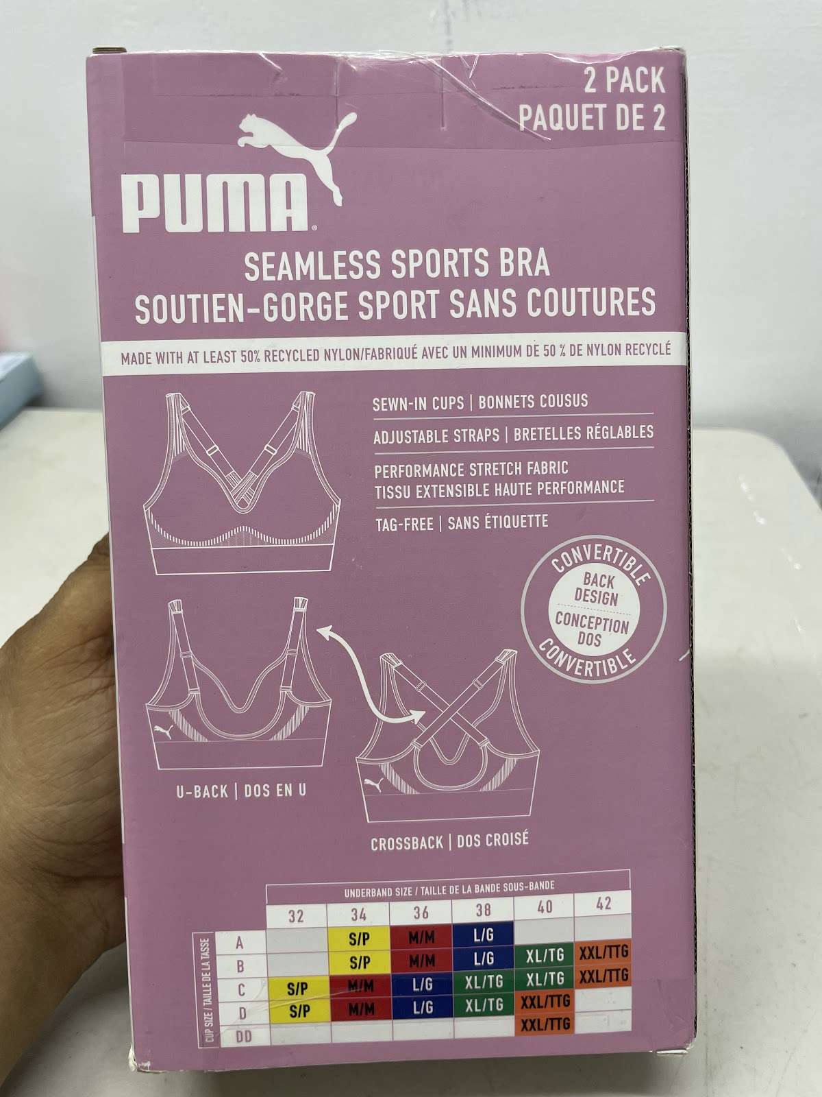 Puma Bra 2pack Black Grey XL #2063