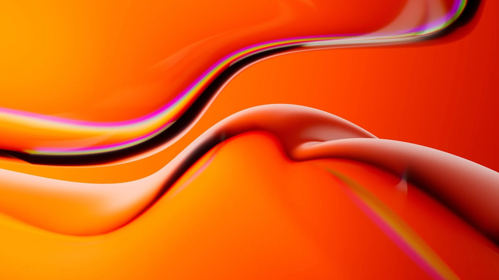 Abstract Orange Liquid Waves - Abstract Digital Art 5K Wallpaper (6016x3384)