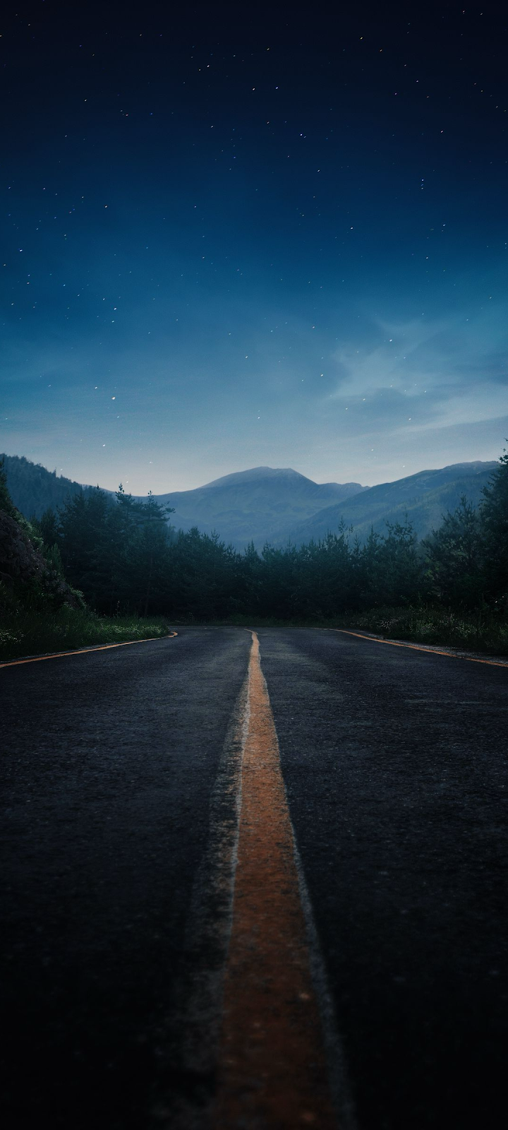 Lonely Road Under Twilight Sky - Moody Landscape Photography Full HD iPhone Wallpaper (1080x2400)