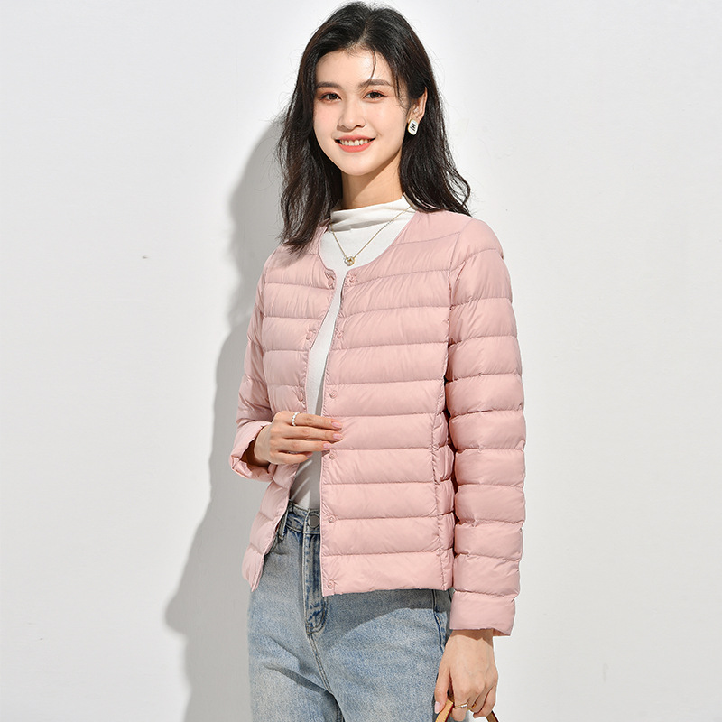 Lightweight ladies' down jacket, short, as an underlayer