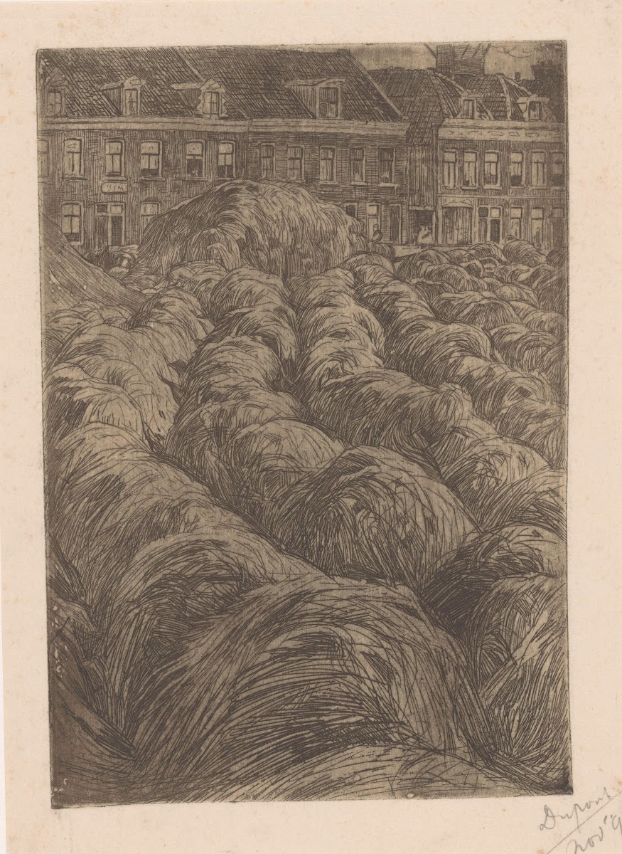 Hooioppers bij een stad 1894