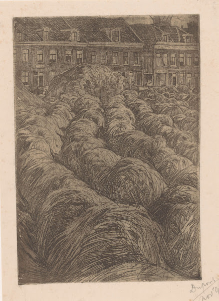 Hooioppers bij een stad 1894