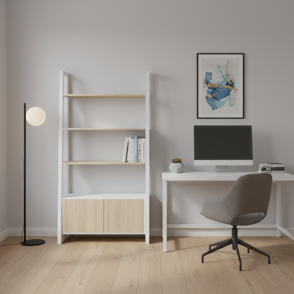 RADAR Color Small Display Shelf With Two-Door Bottom Cabinet