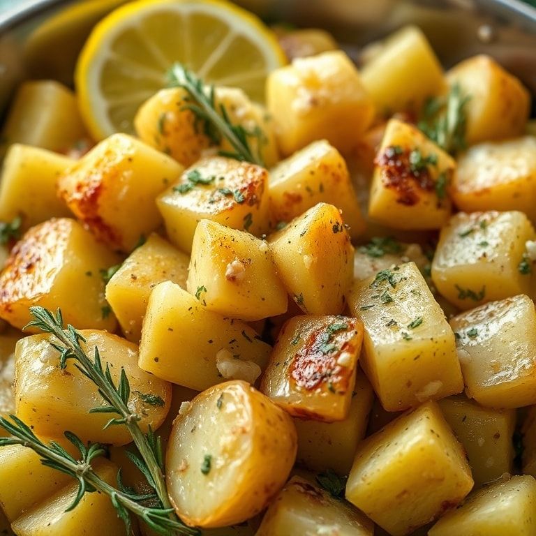 Greek-Style Lemon Potatoes with Garlic and Oregano – Easy, Homemade Side Dish