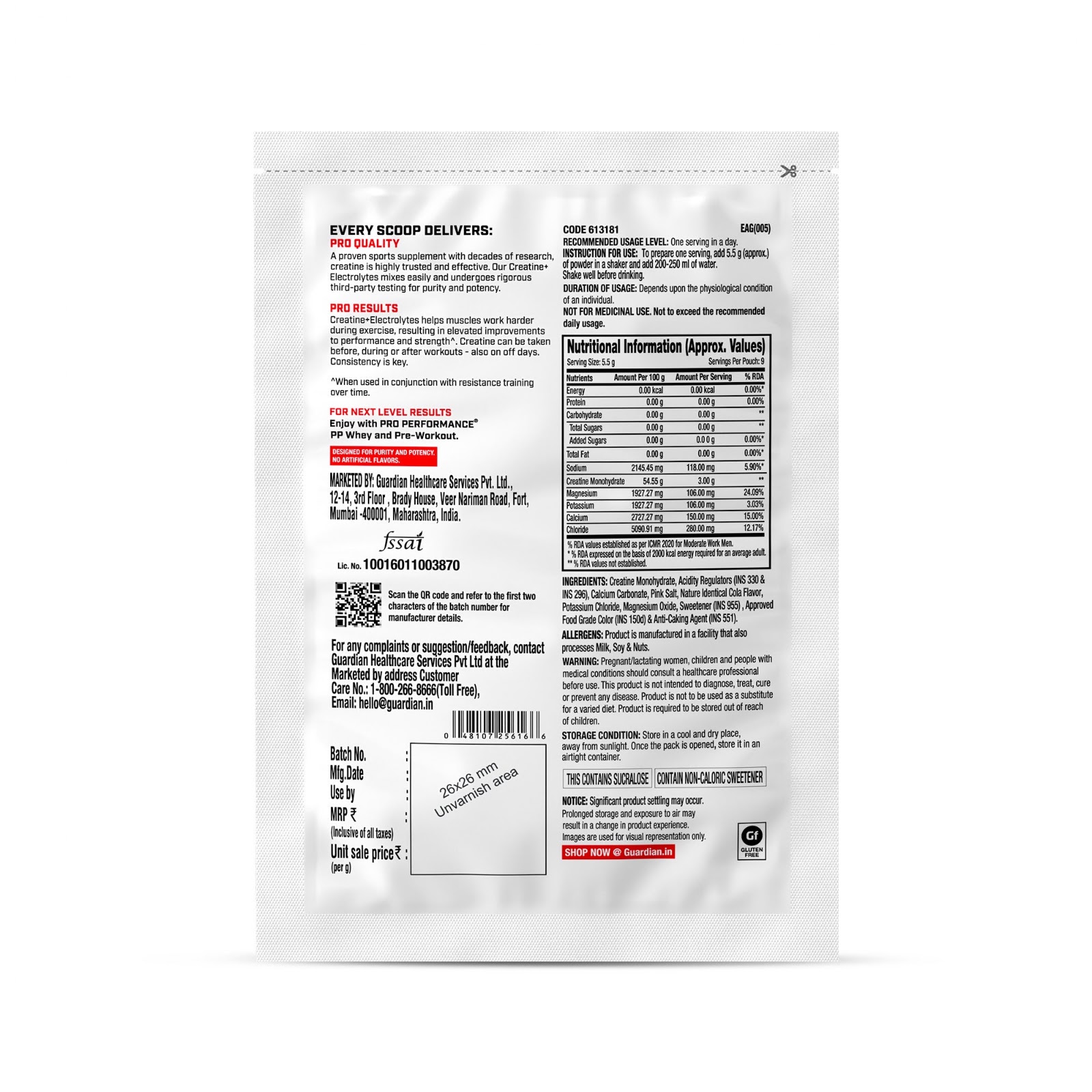 GNC Creatine + Electrolytes — Cola, 50 gms