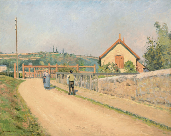 La barrière du chemin de fer aux Pâtis près Pontoise 1873