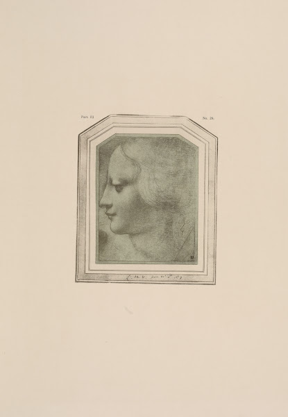 Drawing of female head in profile 1900