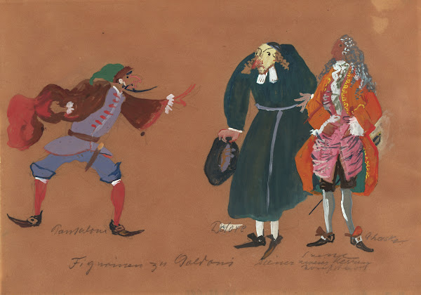 Figurinen zu Goldonis Diener zweier Herren 1945