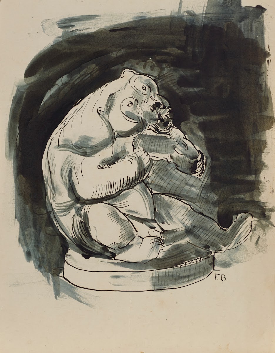 Sitzender malayischer Bär 1910 1911