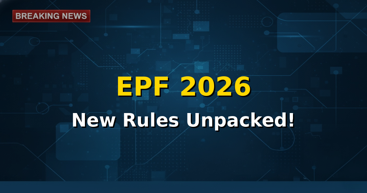 Digital illustration representing the Employees' Provident Funds Scheme 2026 with digital gears and a protective shield, symbolizing modernization and security.