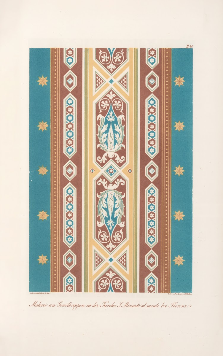 Molerei an Gewölbrippen in der Kirche S Miniato al monte bei Florenz 1842