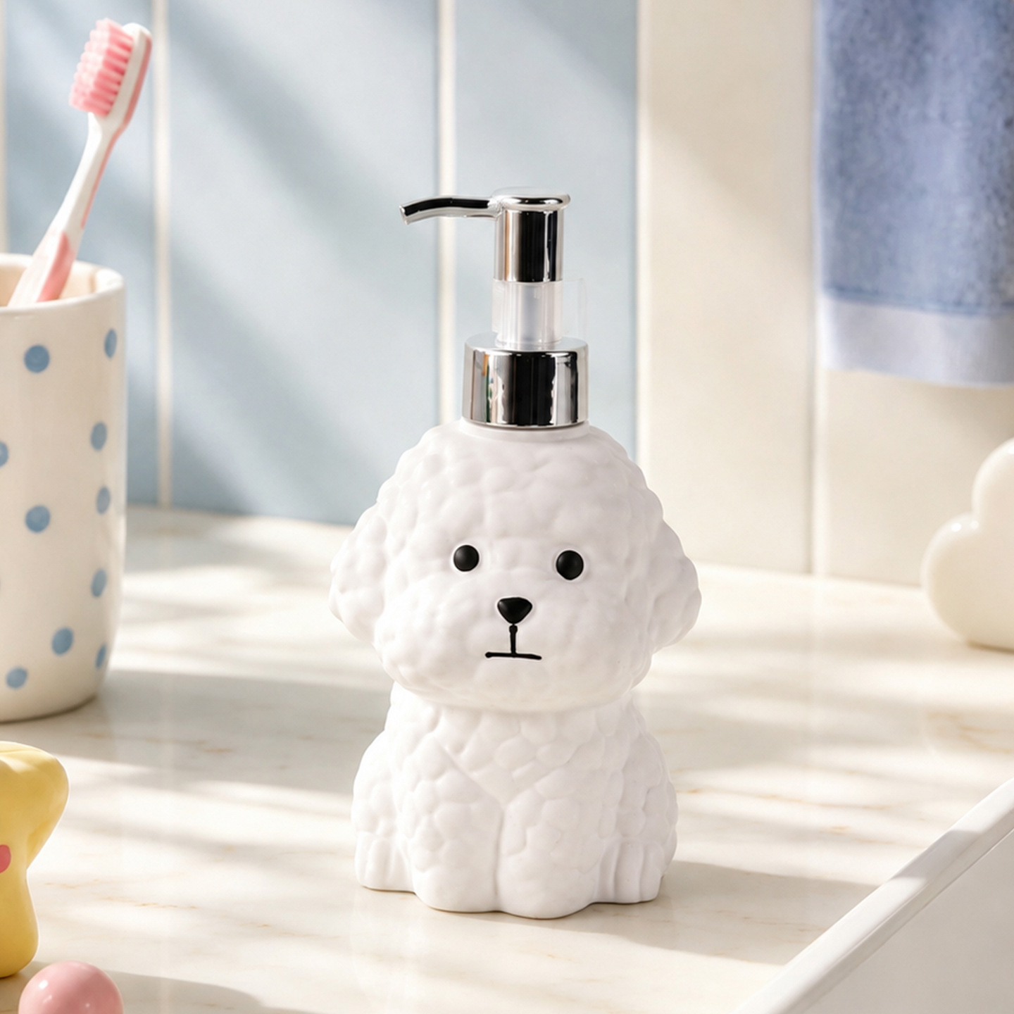 Niedliche Bichon-Frise Pumpflasche, 240 ml