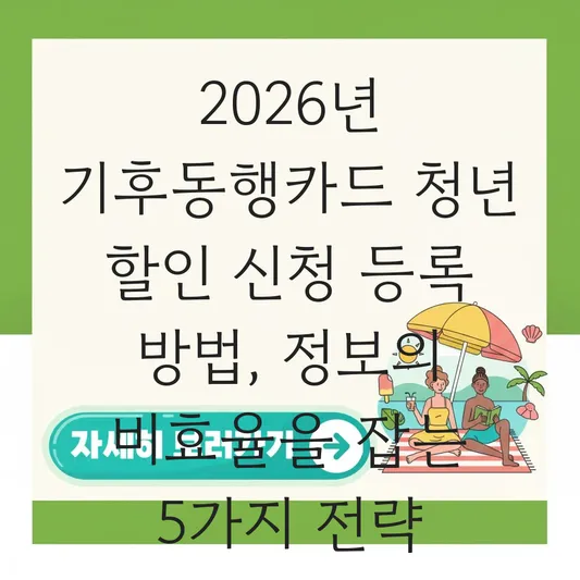 기후동행카드 청년 할인 신청 등록 방법