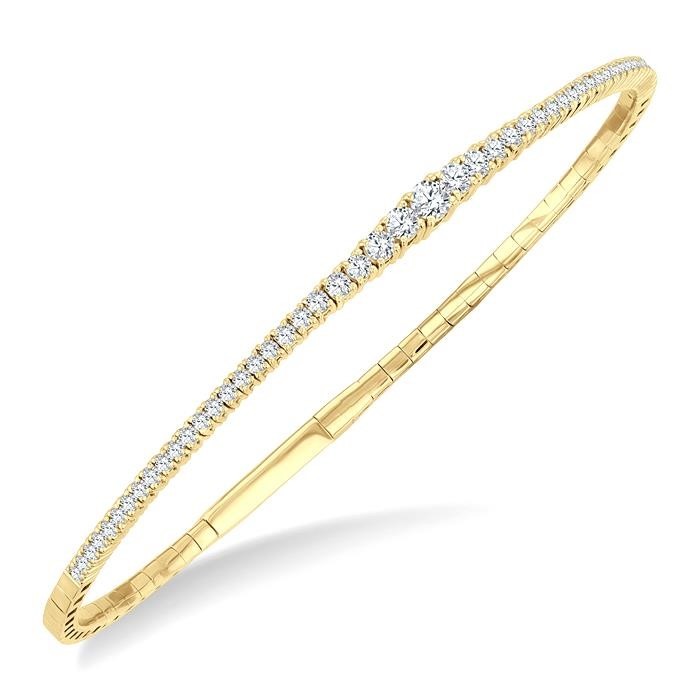 Diamond Halfway Graduated Flex Bangle