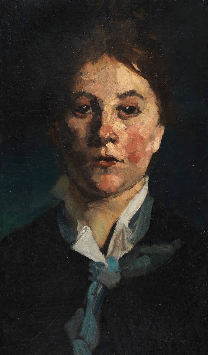 Mädchen mit weißem Kragen en face Ca 1872