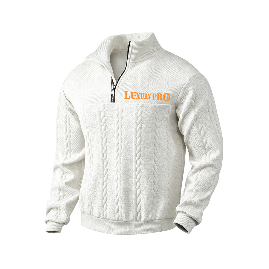 2D Spliced Jacquard Long Sleeve Sweatshirt