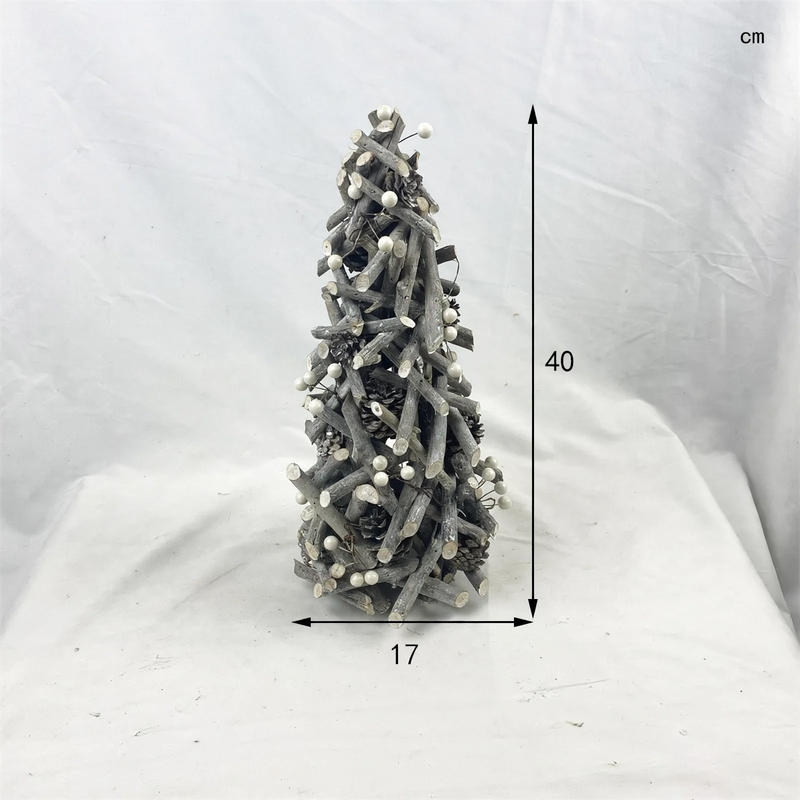 Decorative Christmas Wreath Made of Wood and Iron