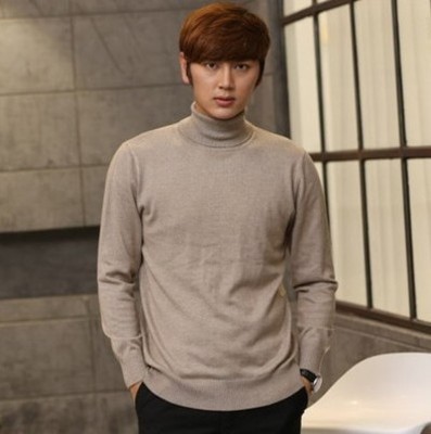 Men's knit sweater with V-neck