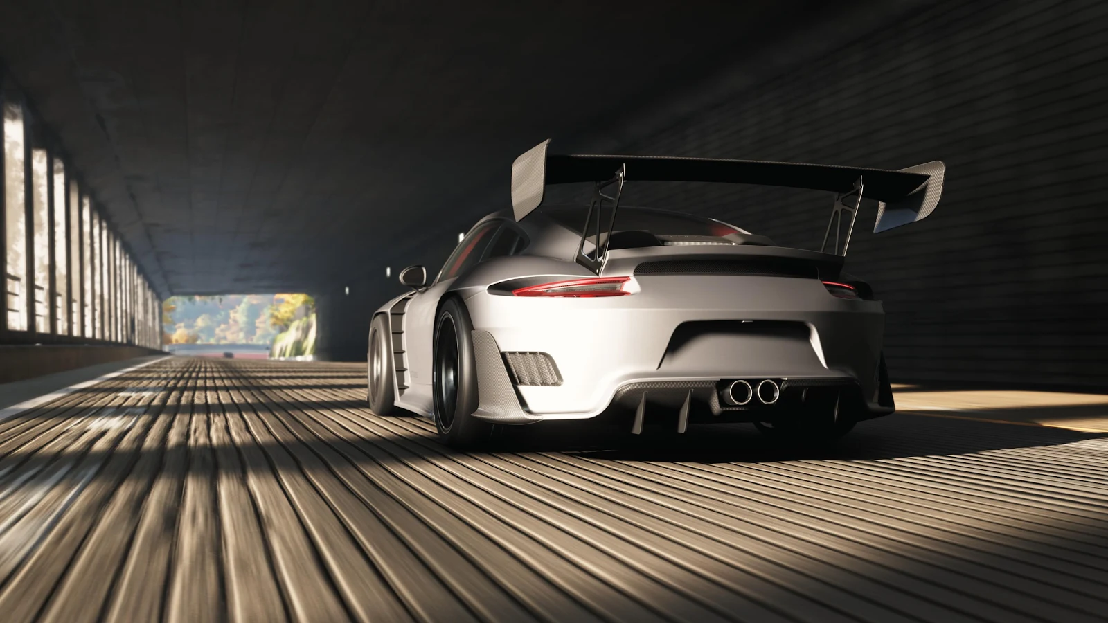 Silver Porsche 911 GT3 - Automotive Photography 4K Wallpaper (3840x2160)