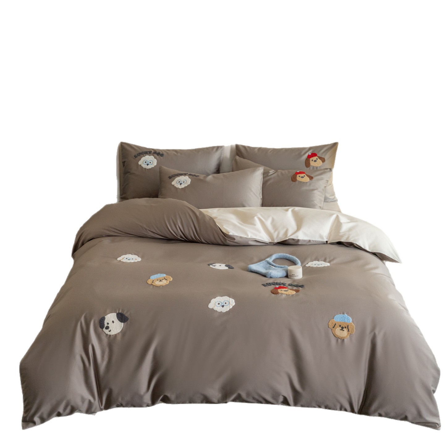 Children's bedding set, cotton, cartoon embroidery