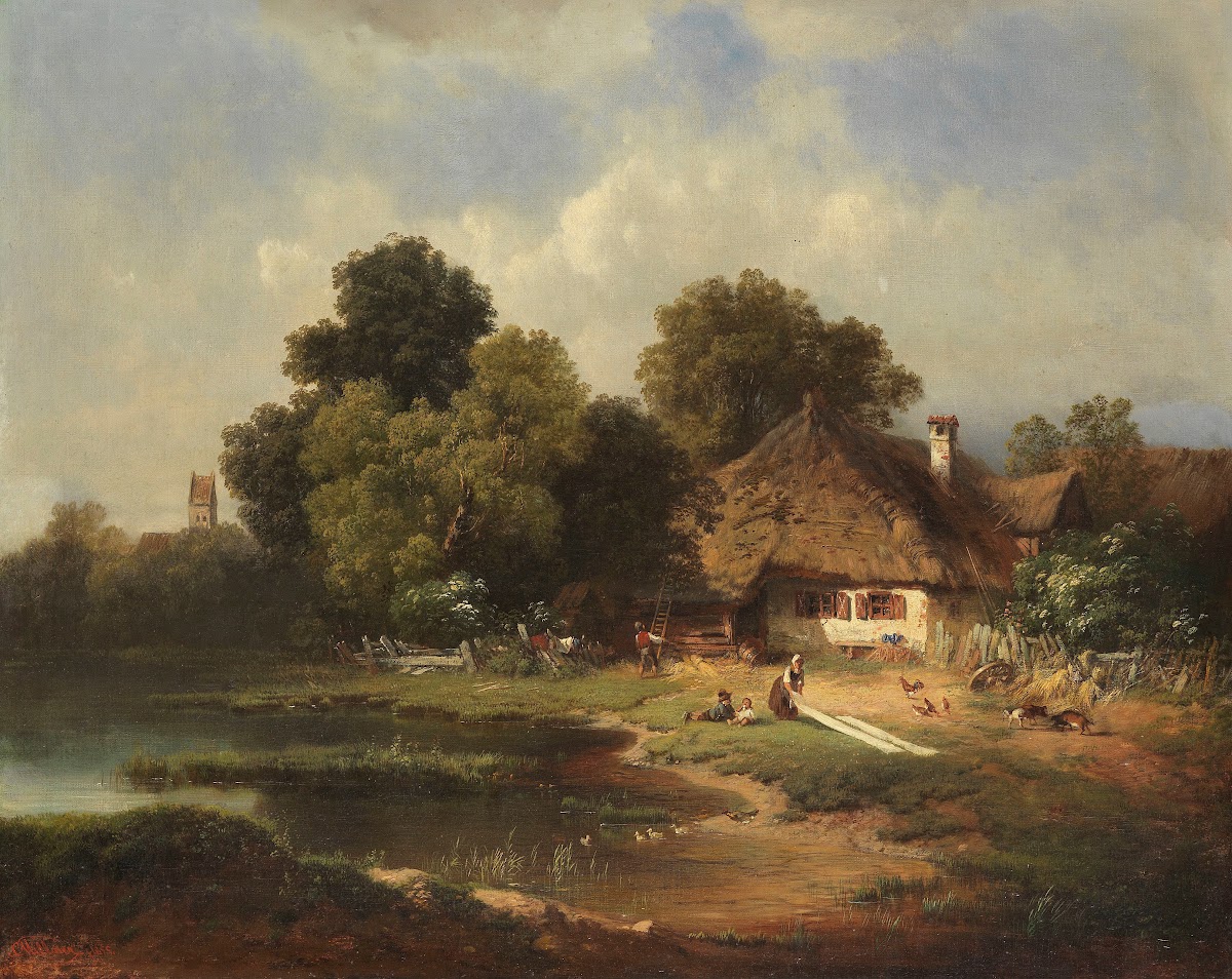 Landschaft mit Bauernhof 1855