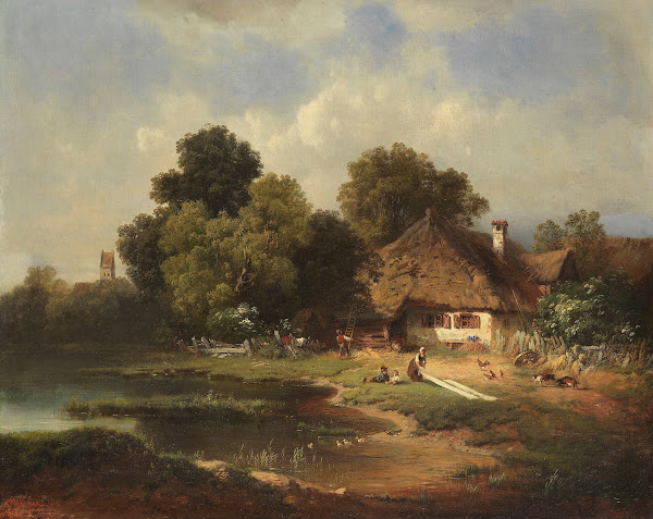 Landschaft mit Bauernhof 1855